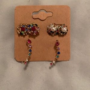 Rhinestone Earring Set